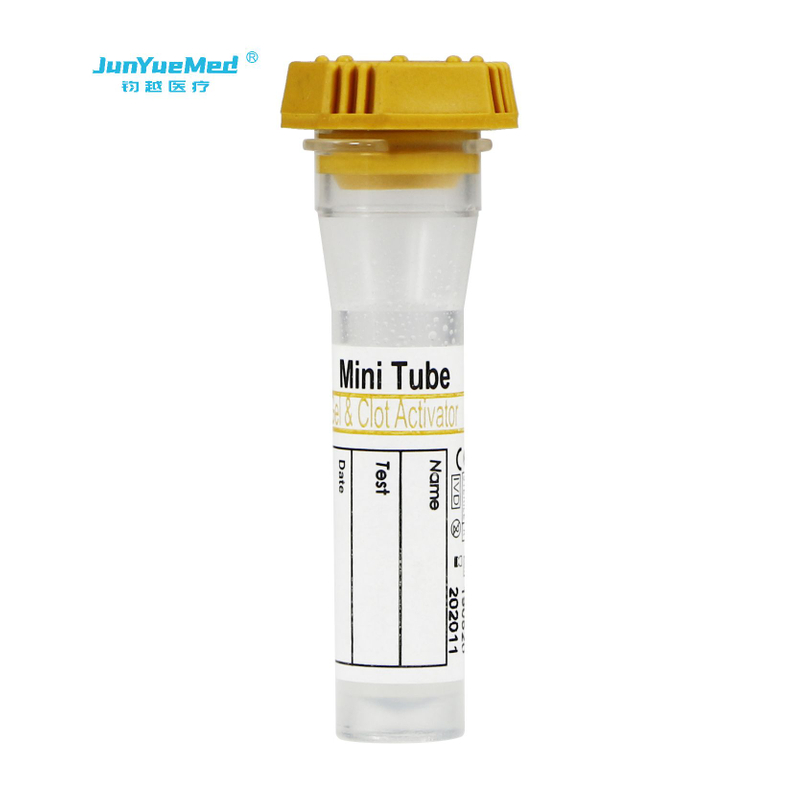 rubber top mini tube gel and clot activator tube